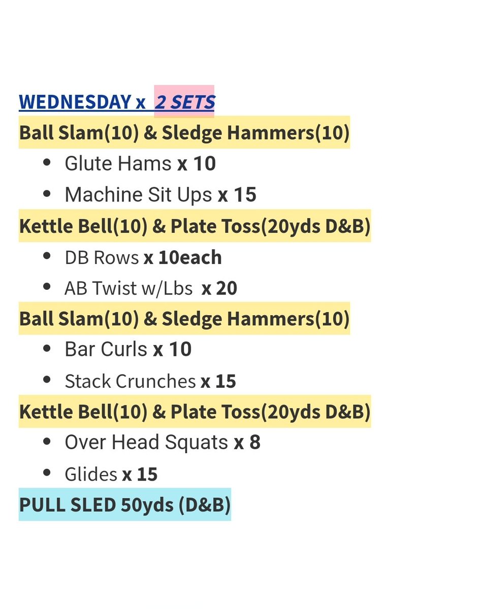 RicklanHolmes's tweet image. Workout Plan for this week
#HTCrew #CoachesStayFit