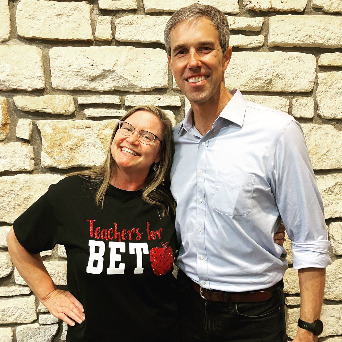 BetoORourke's tweet photo. We’re going to raise teacher pay, improve their health and retirement benefits, fully fund our classrooms, and have the backs of our educators. https://t.co/FNvtHIFyk4