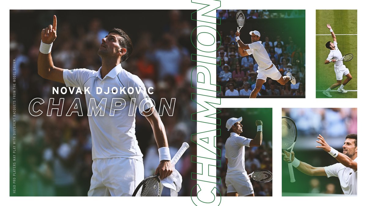 Back-to-Back Champ🏆 21st Grand Slam 7th Wimbledon title 4th time in a row #TeamHEAD #Wimbledon #Champion