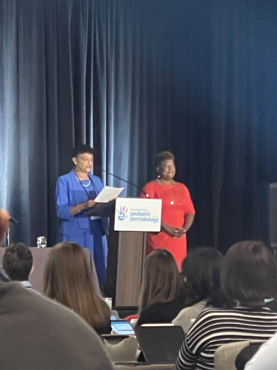 DrCandriceHeath's tweet photo. A career vision board moment has been fulfilled. I gave a lecture at the @SocietyPedsDerm Annual Meeting on #atopicdermatitis dermatitis perspectives in kids with skin of color. I challenged my esteemed colleagues to think about how challenges outside the exam room influence AD. https://t.co/ifGcTpiUye