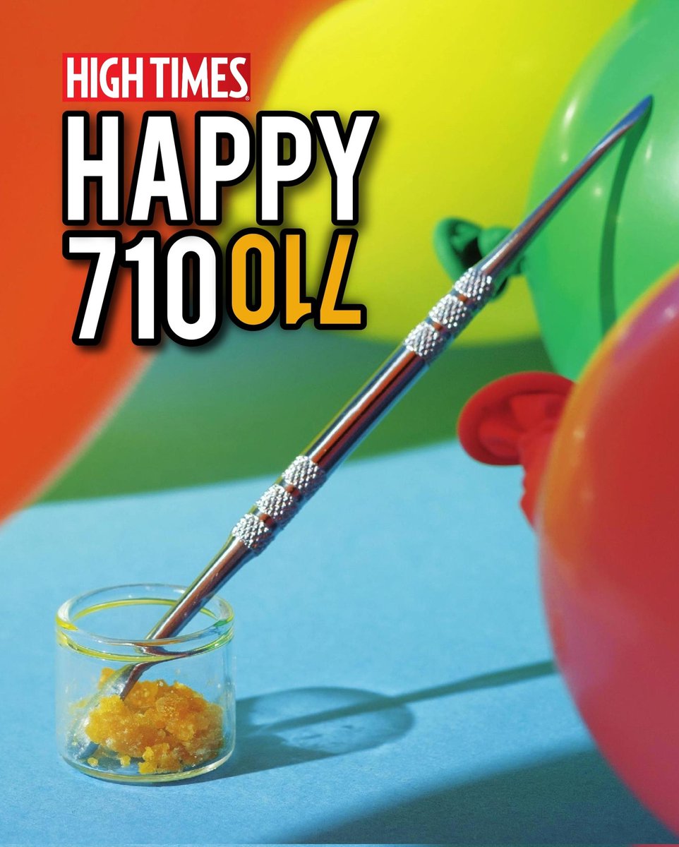 HIGH_TIMES_Mag's tweet photo. Happy 710!

Following our most celebrated pot holiday, 420, is a day focused solely on cannabis concentrates, 710.

Observed on July 10, 710 ("oil" upside down) is a time to honor how concentrating the cannabis plant’s essence raises potency levels and gets us mega high. Amen. 🍯 https://t.co/pVyEBkdMOv