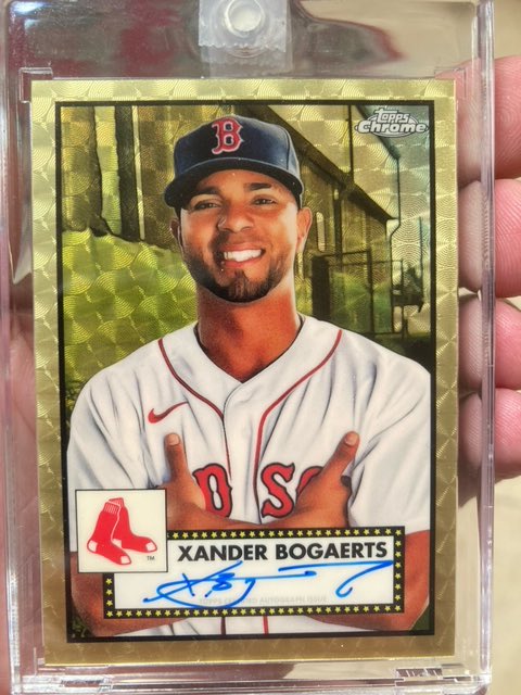 PeninsulaSC's tweet image. Monster hit at the shop yesterday! @Topps 2021 Platinum Anniversary Xander Superfractor Auto 1/1! @SHOWYOURHITS #RedSox