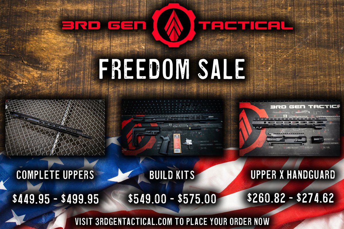 3rdGenTactical's tweet photo. Never enough freedom! If you haven't already, now's the time!

#machiningfreedom #ar15 #precision #passion #performance https://t.co/rrvZQy8d4Q