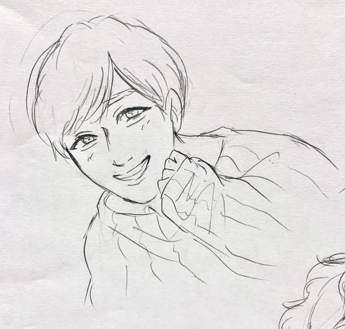 今なら前より似せて描ける気がする!!と思って突発的に描いた阿部ちゃん
前のと並べてみると思ってたほどの変化なかったけど特徴は多少掴めてきた 