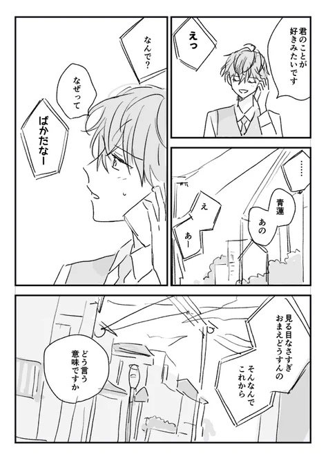 告白の裏側(青白)
#創作BL 