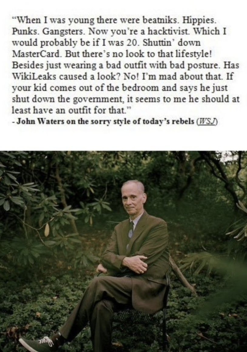 judgementshae's tweet photo. John Waters has been wrong exactly one time https://t.co/T81XMMjgzU