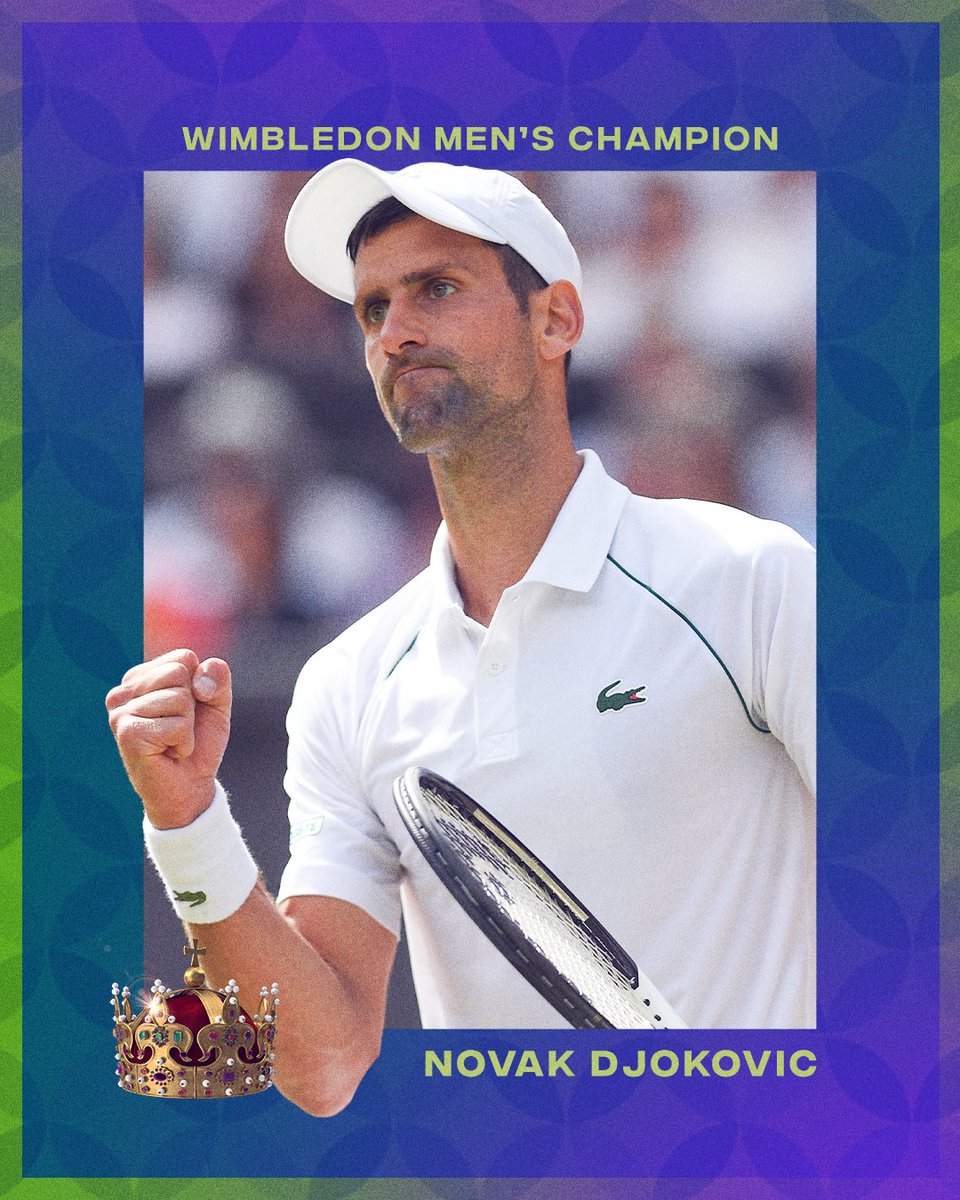 WIMBLEDON CHAMPION 🏆 

Another piece of hardware for <a href="/DjokerNole/">Novak Djokovic</a> ⭐ 

#Wimbledon