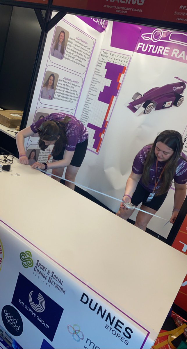 Future_Racing1's tweet photo. Day before competition consisted of building our pit display and looking at some awesome past f1 cars!💜

#Formula1 #f1inschools #ireland #representingireland #womeninstem https://t.co/jaTY4qeADs
