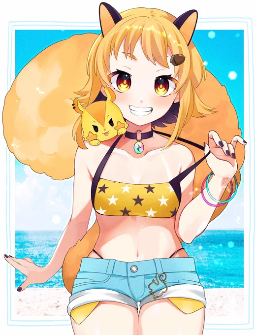 7月5日がビキニの日だったと今更知ったのでビキニか微妙だけど水着の絵 