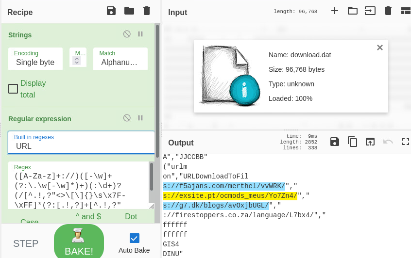 sans_isc's tweet photo. Excel 4 Emotet Maldoc Analysis using CyberChef https://t.co/AuHzYgmxNL https://t.co/02uBgzOKKC