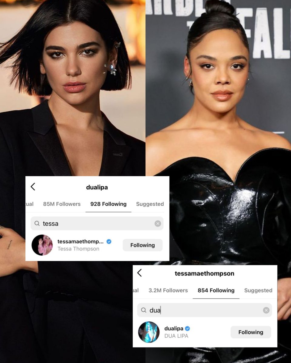 Dua Lipa and Tessa Thompson recently started following each other on Instagram! #dualipa #tessathompson