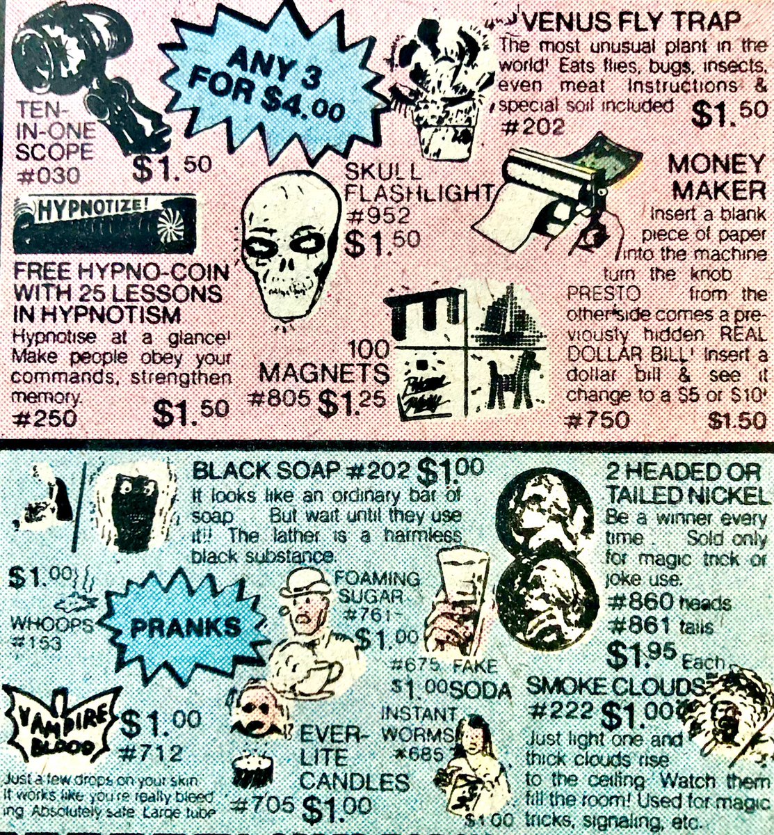 magictoasterfi1's tweet photo. For a buck you could buy so much satisfaction guaranteed fun at the Fun Factory #vintagetoys #horrortoys #70stoys #monsterkid #70snovelty #mailorder #comicbookad #funfactory https://t.co/H9GamFs991