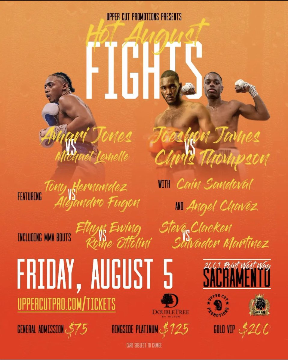 _AngellChavez's tweet photo. We back in action August 5th the fight will be in Sacramento California it’s going to be an action packed night come support me I will have tickets for sale fill free to contact #salinasonthemap  #831talent https://t.co/y7fX59DGxd