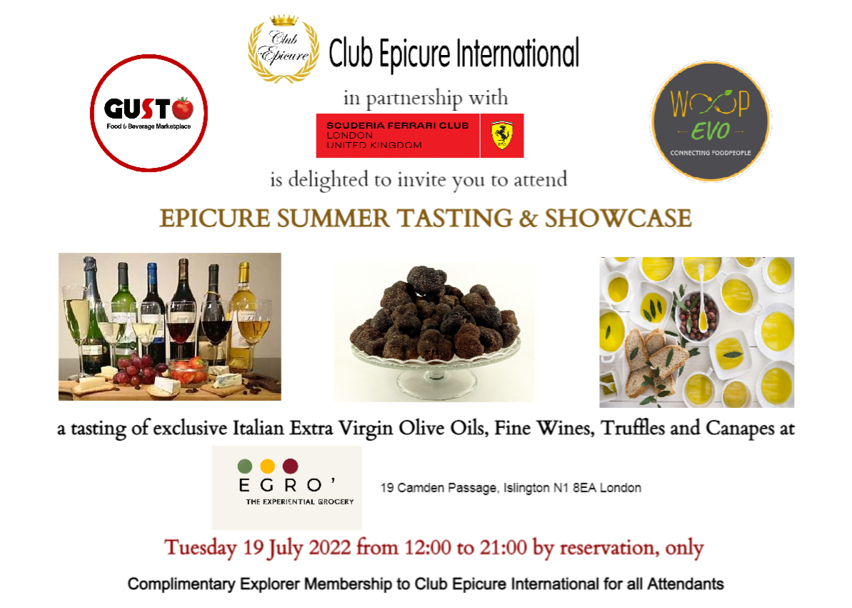 Few days left to our unmissable Epicure Summer Tasting &amp; Showcase. Register at eventbrite.co.uk/e/epicure-summ…  #foodtasting #extravirginoliveoiltasting #finewinetasting #canapes #foodies #foodandwinelovers #italianfoodandwine #foodporn