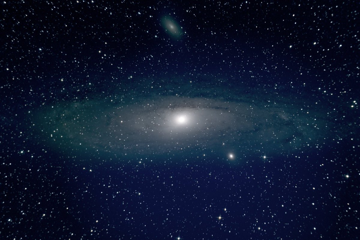 Image showing Andromeda Galaxy (M31), M110 surrounding stars imaged from Cazadero, CA between 1 and 3 AM on July 10, 2022 with Skywatcher 130PDS and Nikon D850.