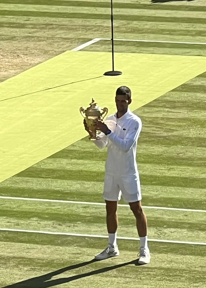 dgmathieson's tweet photo. You may not wish or choose to respect him off the court, but surely the moment you walk up the gangway, and see your first view of centre court you truly must. Such a privilege to watch such an amazing an incredible tennis player.  Congratulations! @DjokerNole Wimbledon2022 https://t.co/cYE9yPFwL7