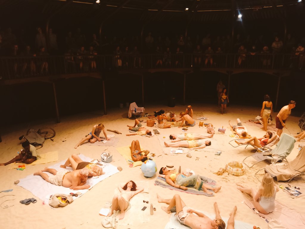 Loved <a href="/LIFTfestival/">LIFT</a> Sun&amp;Sea. Could have stayed all day. Am reading and re-reading the libretto as it's layered and stunning ☀️ Favourite cast members were the lady breastfeeding her little girl - made me fill up with love watching you both just being you, surrounded by the magic