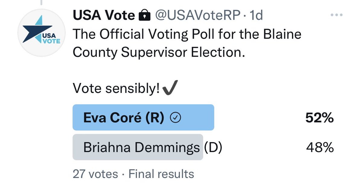 Eva Coré has been elected the next Supervisor of Blaine County.