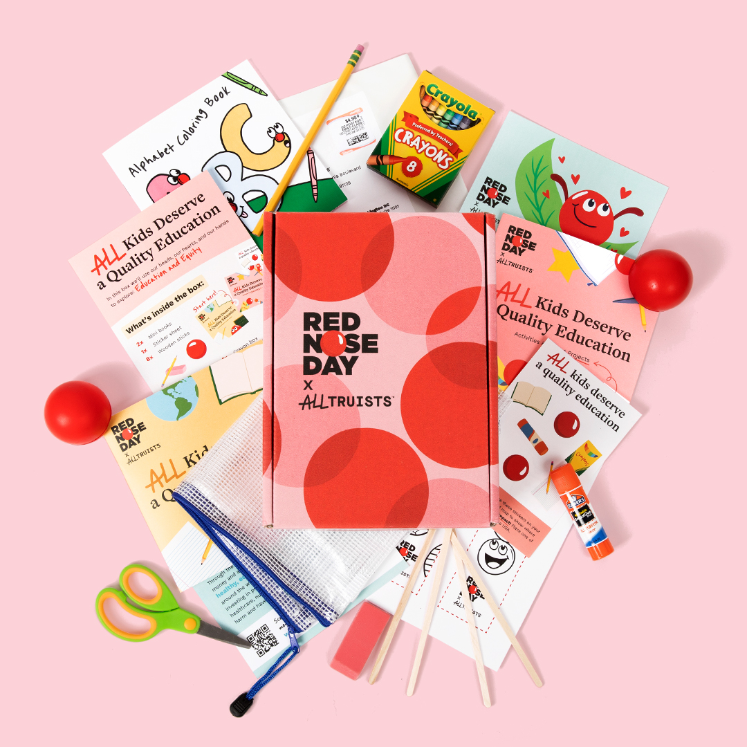 Kids get to customize a school readiness kit for a young child about to enter kindergarten; including learning activities with an age-appropriate overview on poverty, real-life success stories, and sticker sheets. <a href="/alltruists/">Alltruists</a> #NappaAwards #playlearnconnect #alltruists #rednoseday
