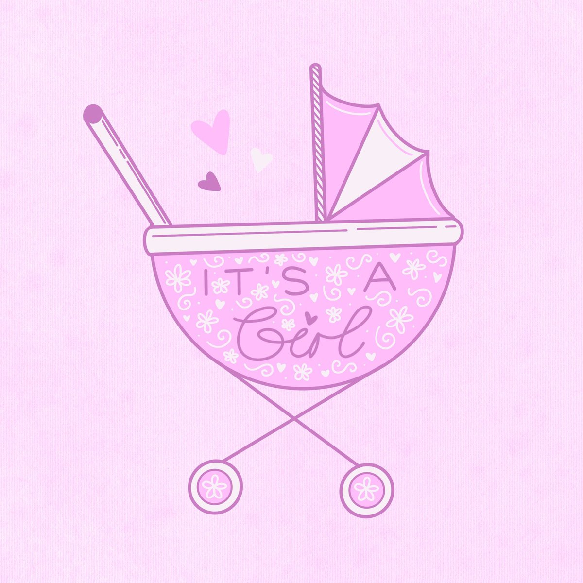It's a Girl! - Baby Shower invitation illustration, designed on Procreate 👶🏻🧸🎉

#itsagirl #babygirl #babyshower #invitationdesign #design