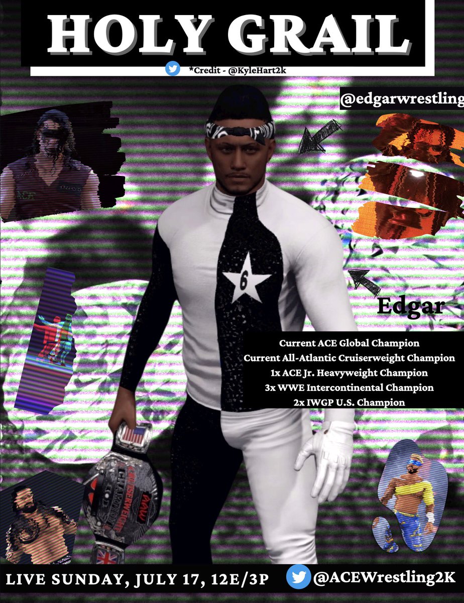 KyleHart2k's tweet photo. The Official Poster for HOLY GRAIL - @ACEWrestling2K    (Face of Poster @edgarwrestling)   *Credit @KyleHart2k * https://t.co/FRlLfT0L9T