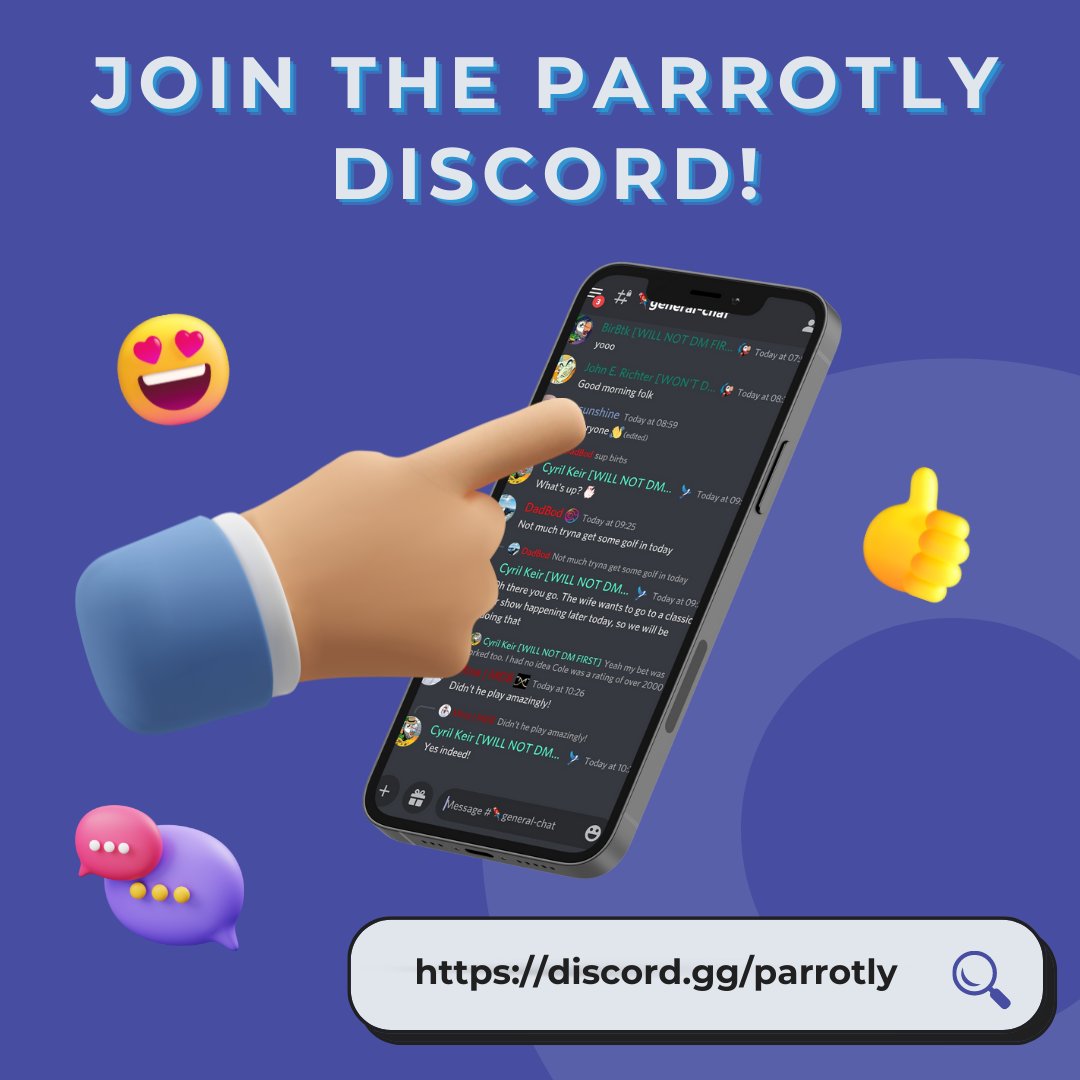 ParrotlyFinance's tweet image. Join the Parrotly #Discord to keep up with the latest updates and talk with other Flockers! 
discord.gg/parrotly