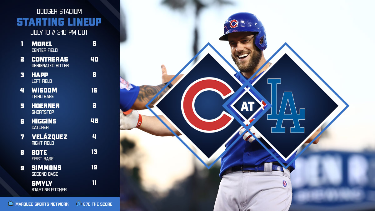 Chicago Cubs on Twitter "Here is today's Cubs starting lineup in LA