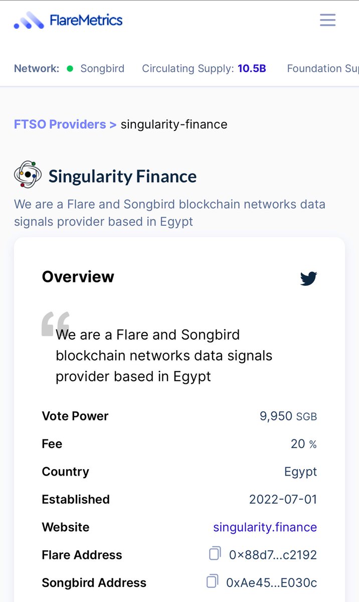 SingularityFinc's tweet image. We are excited to announce that our 1st service is LIVE!

Welcome “Singularity FTSO”

More to follow in the coming weeks stay tuned!

#UnlockingValue #FLR #FLRCommunity #SGB #SGBCommunity #XRP #XRPCommunity 
@FlareNetworks @flaremetrics @Flarepedia @CommunityFlare @SongbirdComm