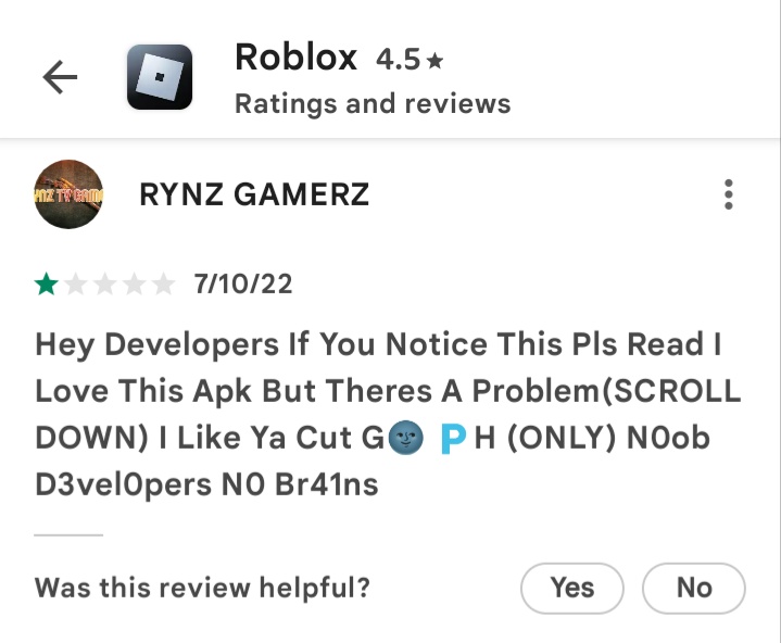 Roblox Bad Reviews tweet media