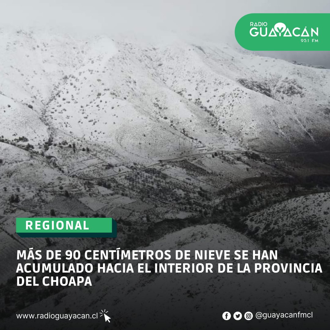 guayacancl's tweet photo. 🔴# AhoraGuayacanFM| Intensas #nevadas se registran en zonas interiores de #Illapel y Provincia de #Choapa más de 90 cm de nieve se han acumulado durante estas últimas horas. Imágenes del sector el Piche y Cespedes en #Illapel.
📷 @JTordecillaJ https://t.co/xN9wEzWEKq