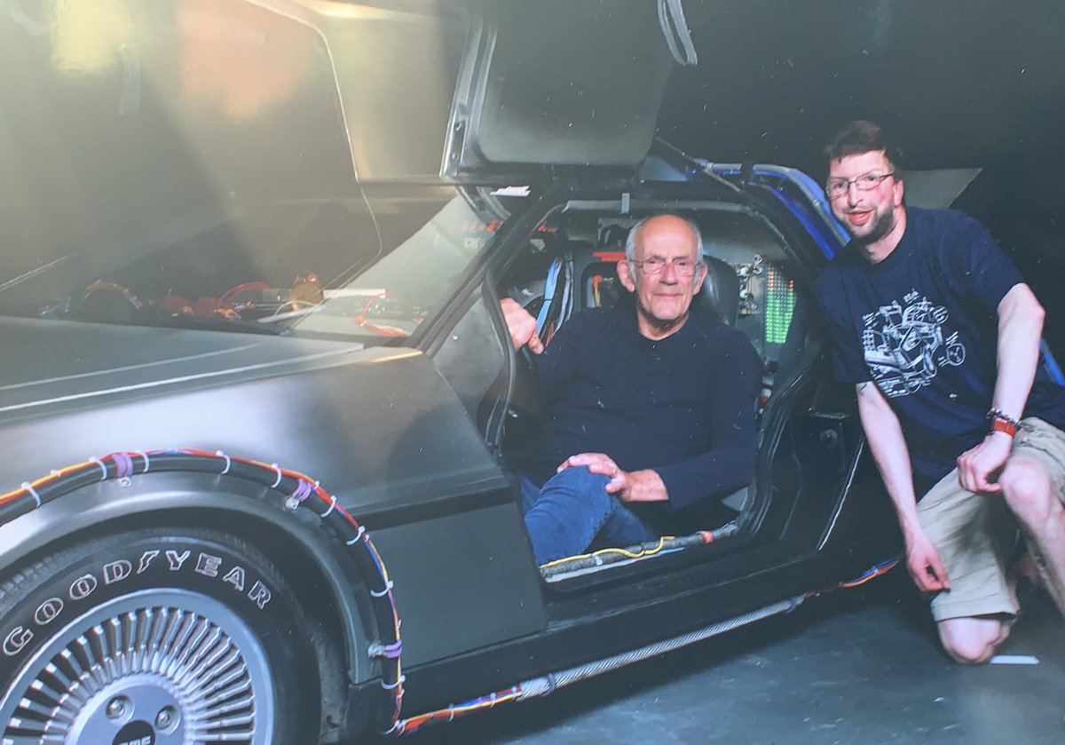 drewhird85's tweet photo. Highlight of my day at #LFCC22 was meeting the doc himself @DocBrownLloyd https://t.co/vzKeQZyl0Z