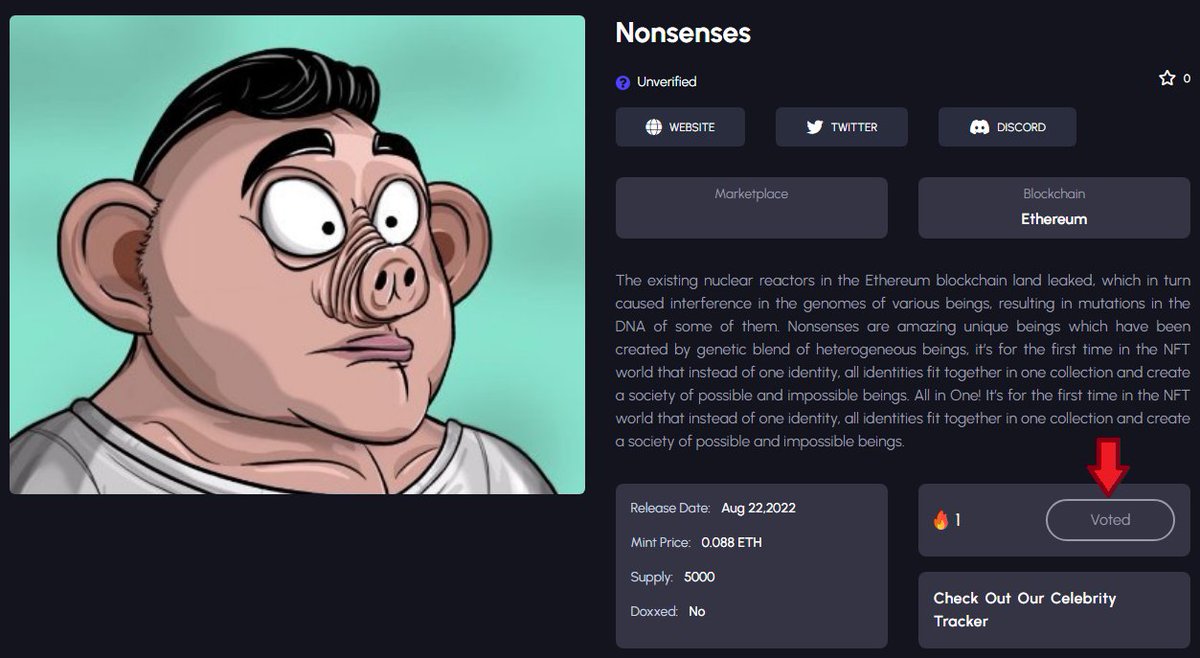 #Nonsenses Listed on NFT Art Pedia
Vote here plz⬇️
nftartpedia.com/collections/no…

#NFT #NFTs #NFTCommunity #NFTCollection #nftcollectors #NFTcollectibles #NFTMarketplace #NFTdrop