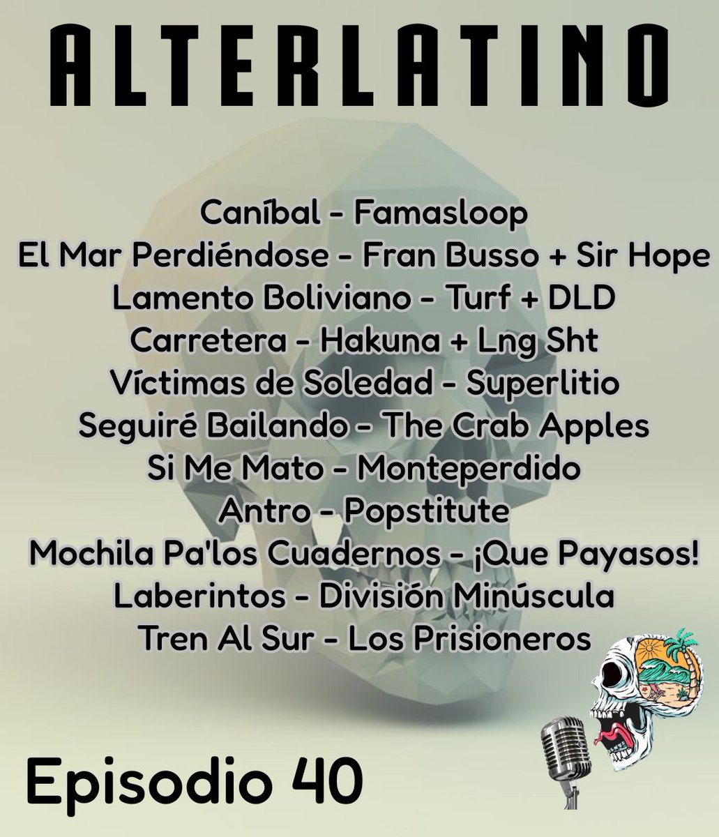 _alterlatino's tweet photo. Música del Episodio episodio 40:
@famasloop
@BussoFran + @SIR_HOPE
@turfoficial + @dldmexico
@hakunamusic + @LngSHT
@Superlitio
@thecrabapples
@Monteperdido__
@wearepopstitute
@quepayasos
@DivisionOficial
@losprisioneros_
https://t.co/tL3W6V6Zdz https://t.co/zSYocyTTYR