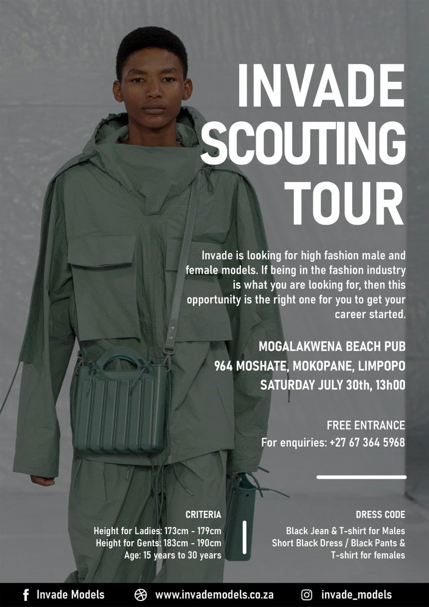 denetric_malope's tweet photo. Limpopo plug alert. 📌. My management is coming to Limpopo scout for Models. Do share for another person to see. https://t.co/BUoat3w4Rd