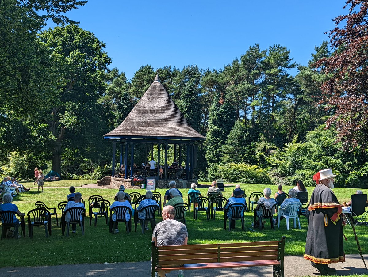 Cheadleband's tweet photo. Huge thanks to the people of Leek who came to listen to the Cheadle Community Band play on the wonderful bandstand at Brough Park this afternoon. Thanks for coming along and being such an appreciative audience. We hope you enjoyed it!
@LeekNews @LeekNews
@Totallocalleek https://t.co/YRcIfZO954
