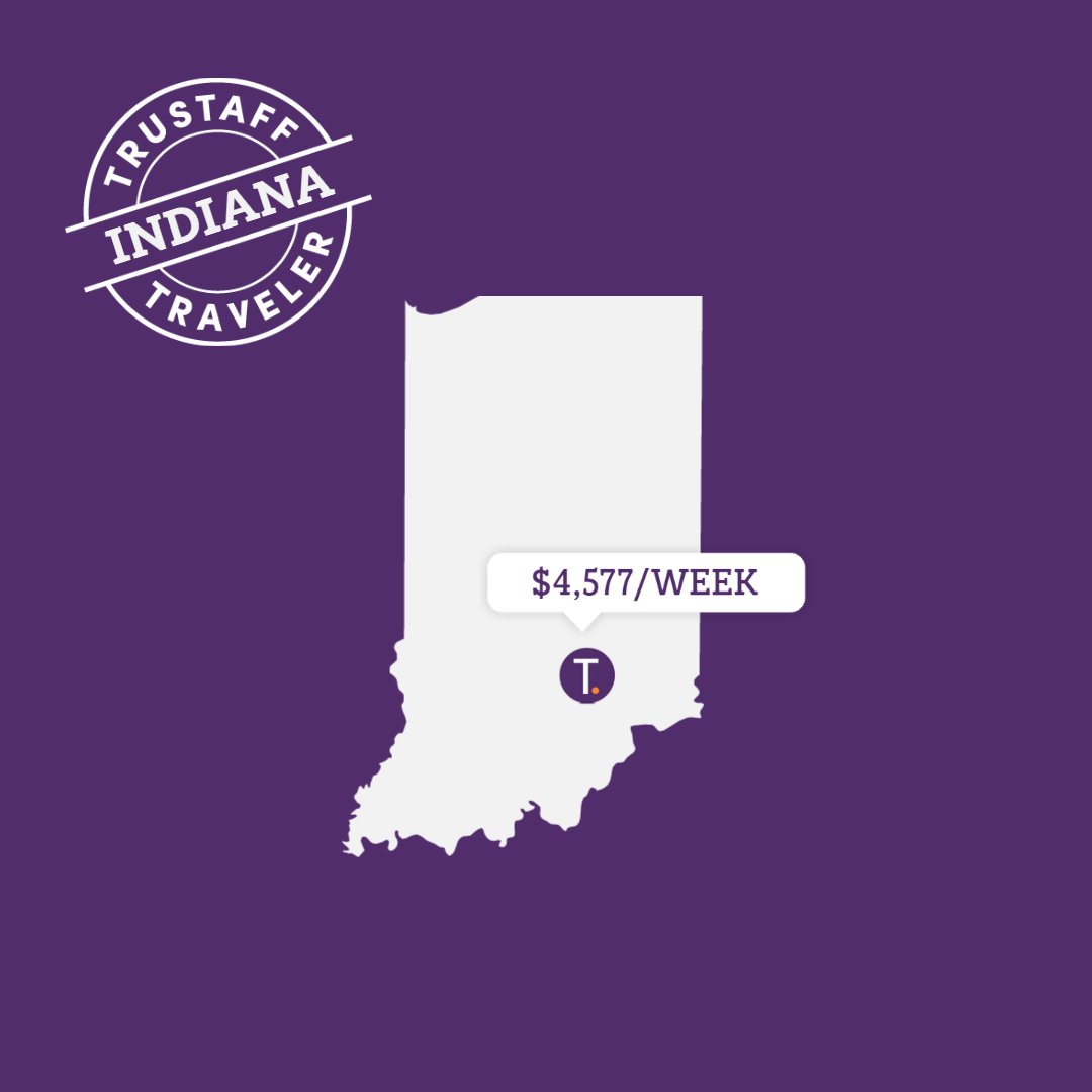 trustaff's tweet photo. Emergency room RNs: Want to head to southern Indiana? Earn up to $4,577/week for this 13-week assignment. Our #TrustaffTravelers have loved their time in the Hoosier state. Send us a message or apply here for more info: https://t.co/sOOIqquOR7 #errn #travelnurse #travelnursejobs https://t.co/4L0eT60jwN