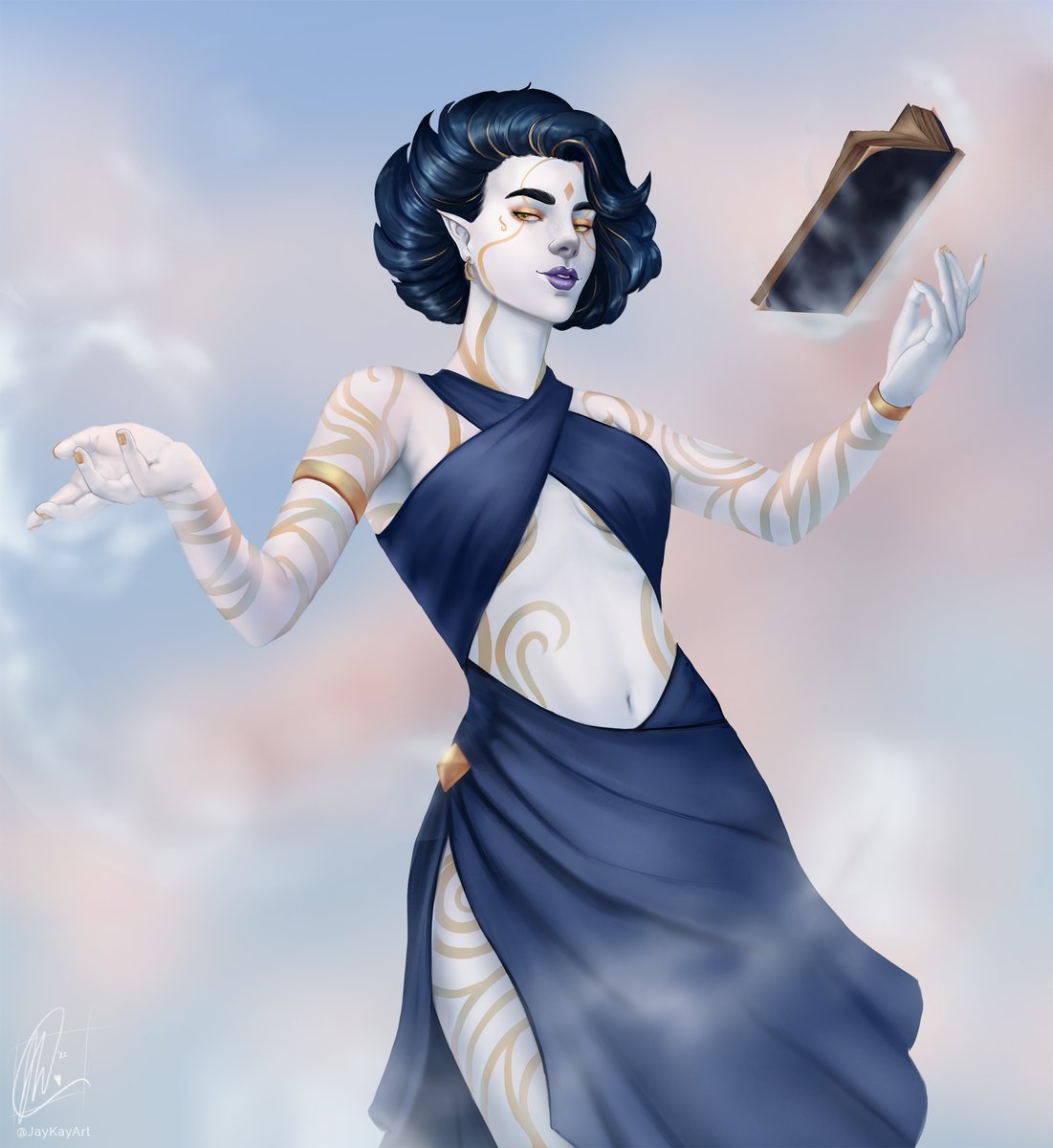 JayKayArt's tweet photo. Leila, my air genasi wizard! https://t.co/mYw6TRrIiK