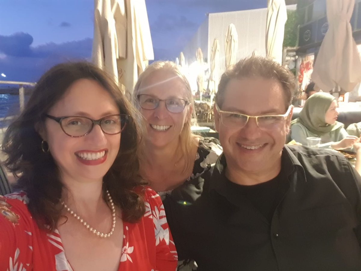 What a lovely evening with my friend Dr. Anna-Barbara Schlüer in the #TelAviv port after her visit to my lab at <a href="/TelAvivUni/">Tel Aviv University</a> today!