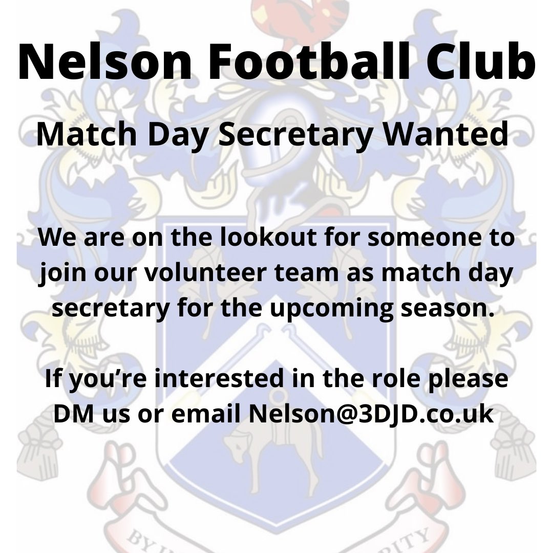On the lookout for some support behind the scenes. 

Match day secretary is a vital role within the club. If you’re interested in supporting us. See below. 

💙⚽️