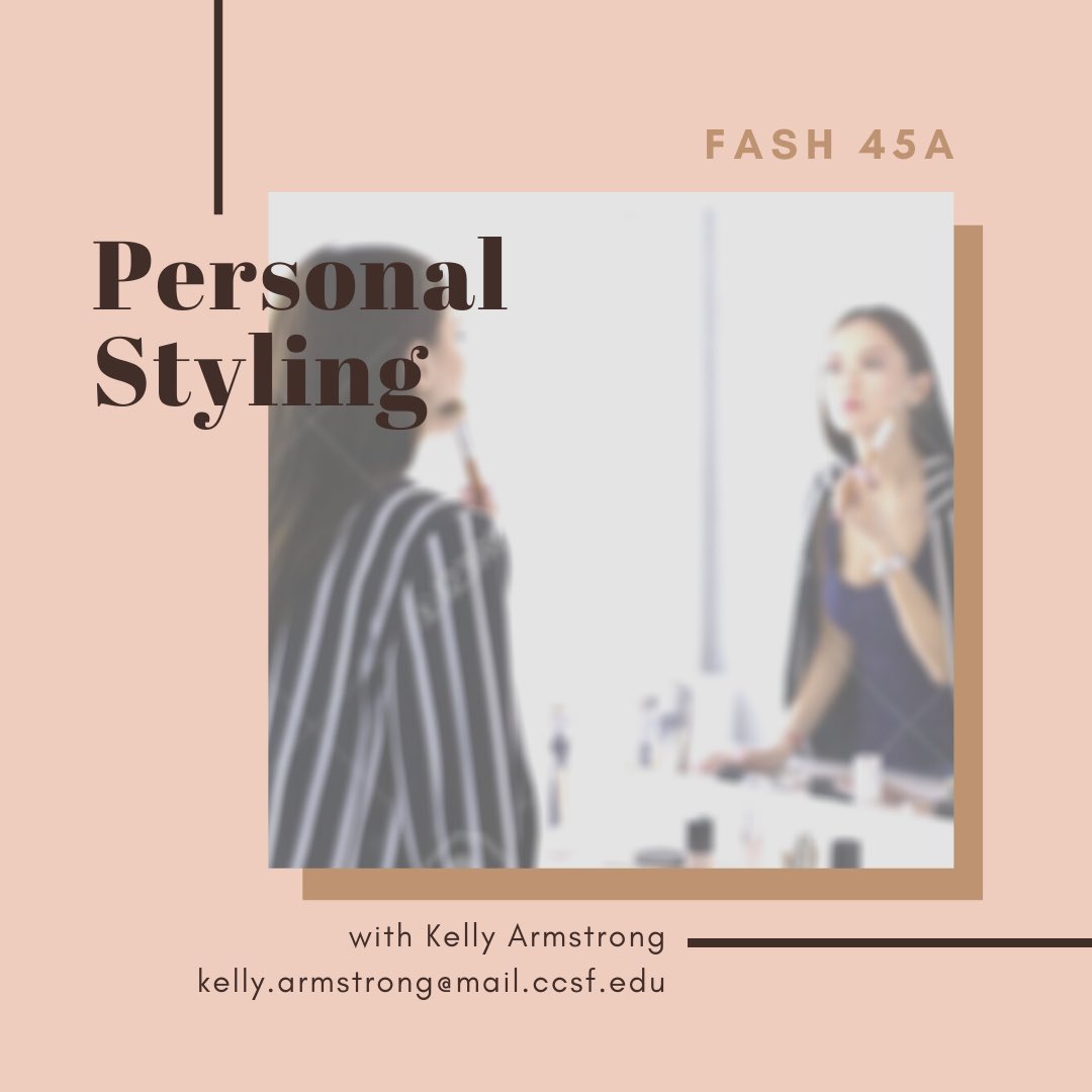 FashionCCSF's tweet photo. Discover the fundamentals of personal styling such as color analysis, body analysis, and fashion personality with FASH 45A. Enroll today!
#ccsf #ccsffashiondepartment #fashionccsf #officialccsf #ccsframs https://t.co/qXywYISNCY