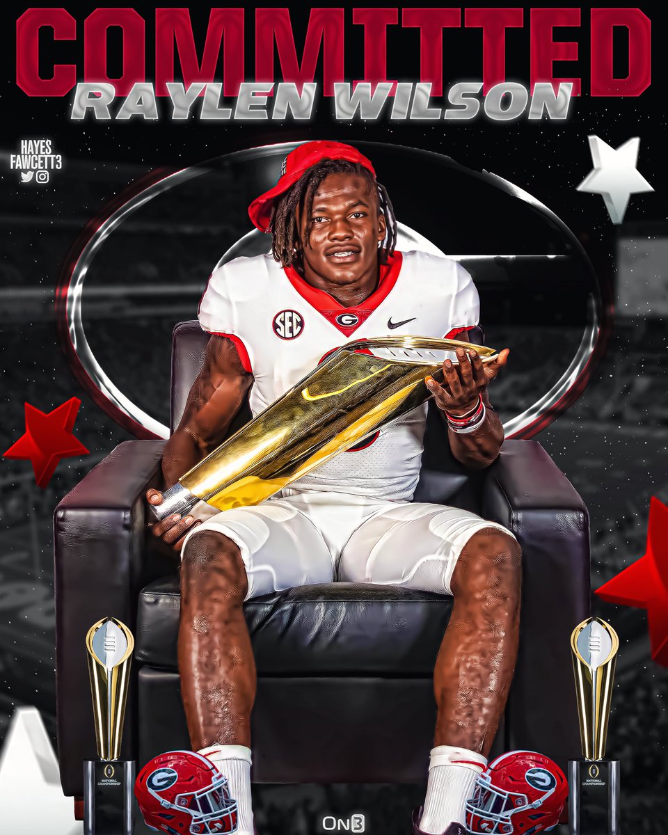 BREAKING: Four-Star LB Raylen Wilson (@WilsonRaylen) has Committed to Georgia! The 6’2 220 LB from Tallahassee, FL was previously committed to Michigan. More Here (FREE): on3.com/college/georgi…