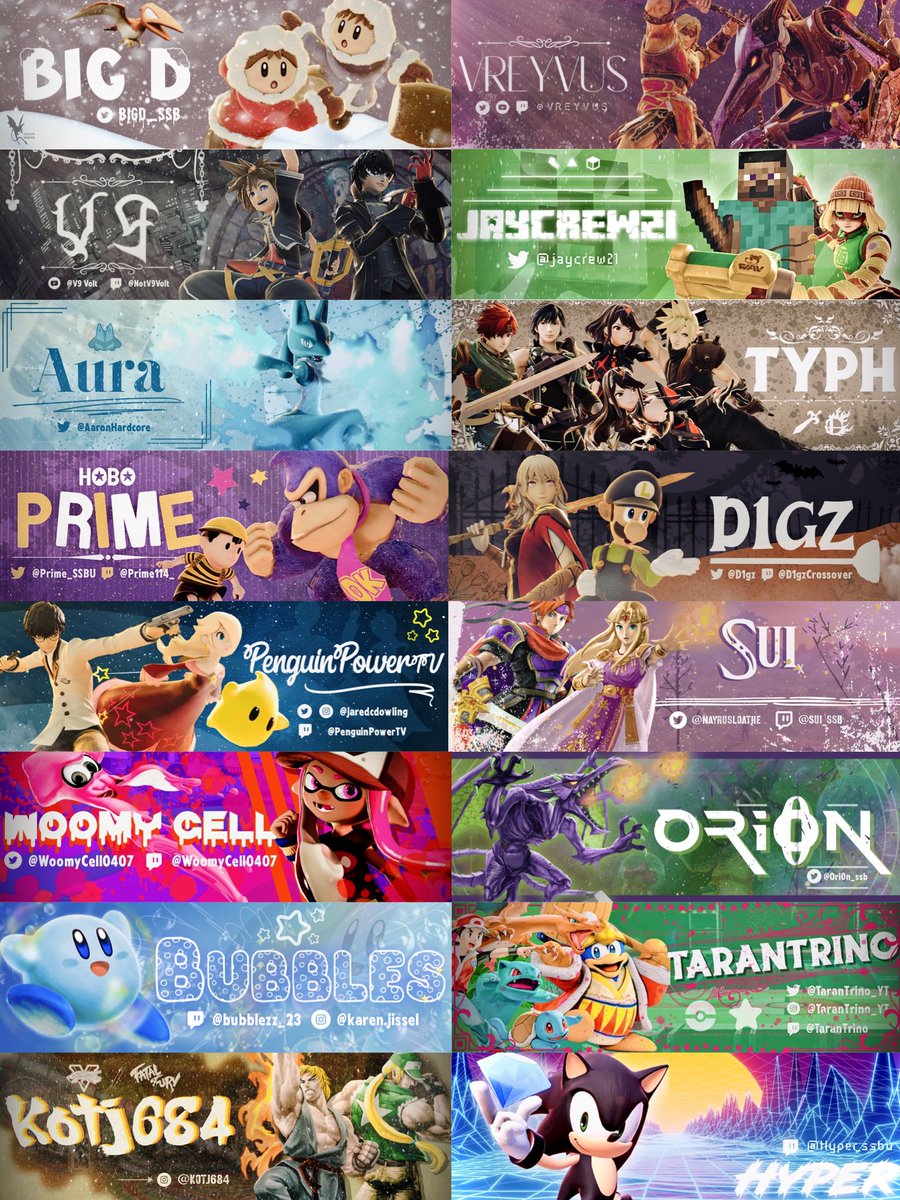 COMMISSION INFO:
Banner: £15
Top 8 graphic: £25
PR graphic: £20
Profile photo: £5
Payments via PayPal only
Turn around time 12-48 hours
Can do games other than smash too!
DM for availability/questions 
Appreciate retweets very much! ✨🤩