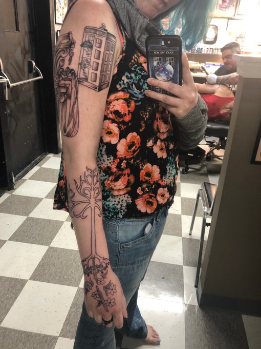 My sleeve so far! Can&rsquo;t wait to get it finished 🥰  #sleeve #tattoo #tatted #INKED #inkedgirl #disney<a href="/tag/disney"class="tags"><span>#disney</span></a><a href="/tag/tattoo"class="tags"><span>#tattoo</span></a><a href="/tag/inked"class="tags"><span>#inked</span></a><a href="/tag/inkedgirl"class="tags"><span>#inkedgirl</span></a><a href="/tag/sleeve"class="tags"><span>#sleeve</span></a><a href="/tag/doctorwho"class="tags"><span>#doctorwho</span></a>