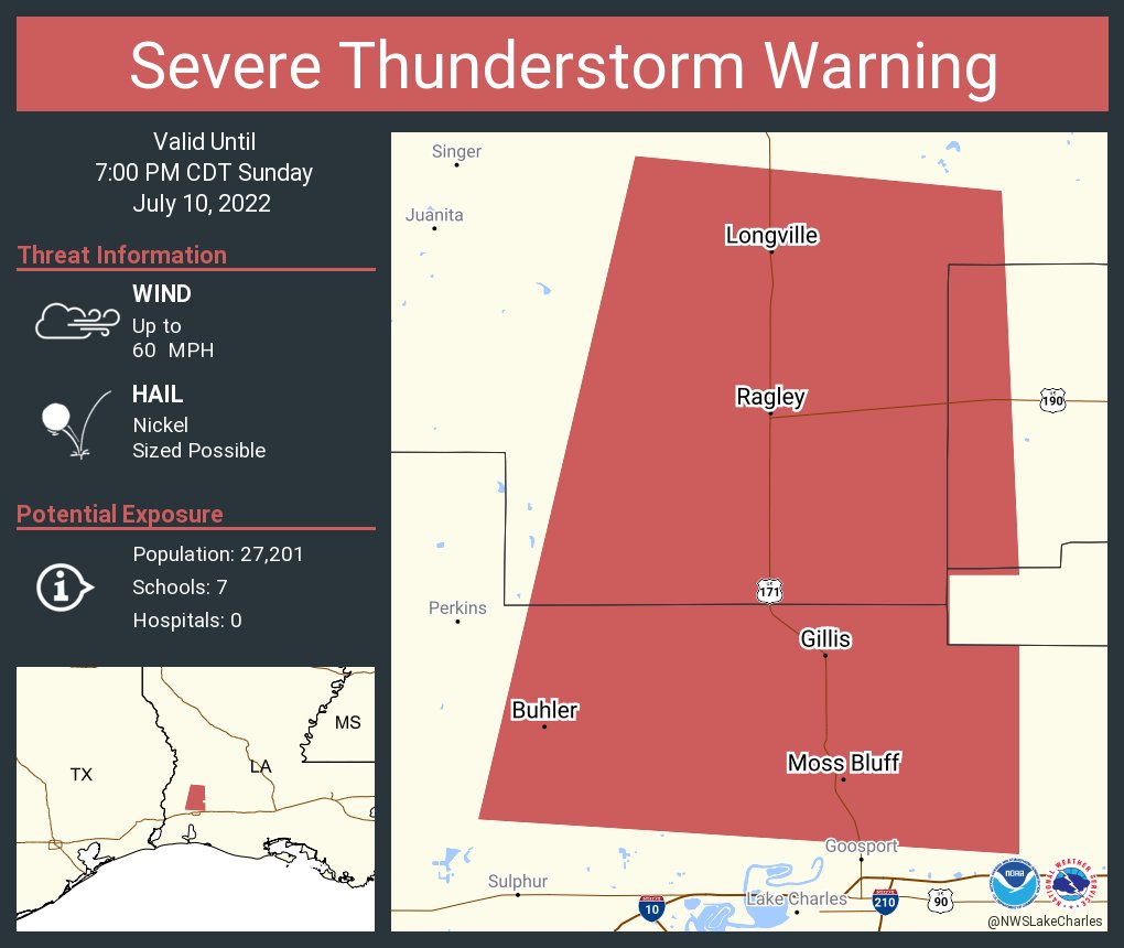 NWS Lake Charles on Twitter "Severe Thunderstorm Warning including