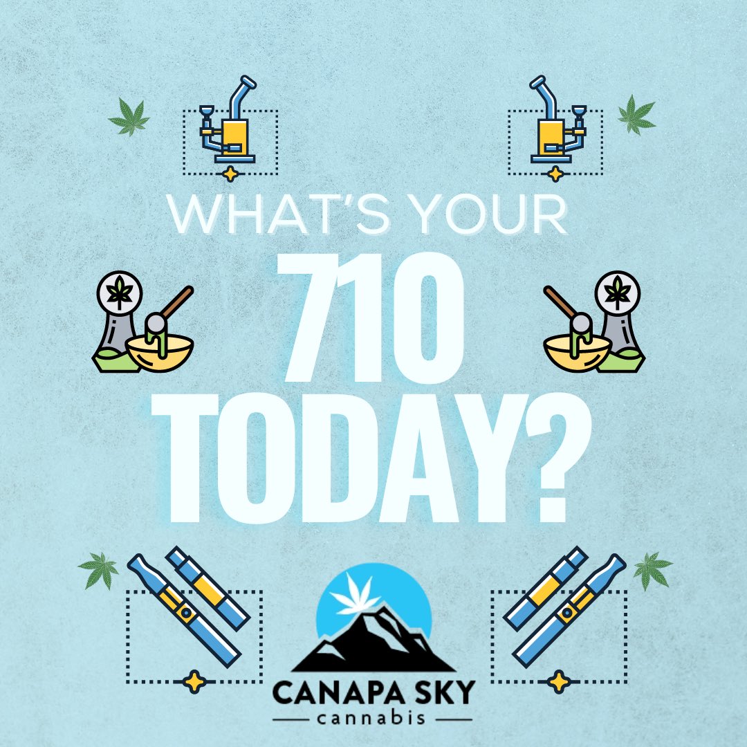 canapasky's tweet photo. Are you dabbing today? What’s your sauce?
Happy 710!
#420community #420Life #710Day #yvr https://t.co/AsMpXQD7ca