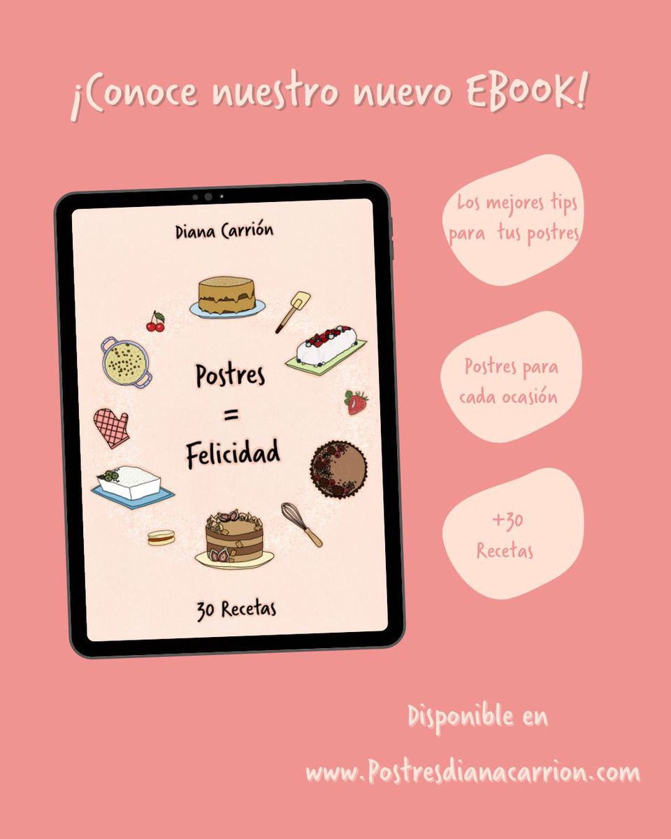 ¿Ya conocen nuestro nuevo ebook? 
POSTRES = FELICIDAD ♥️♥️

postresdianacarrion.com/producto/e-boo…