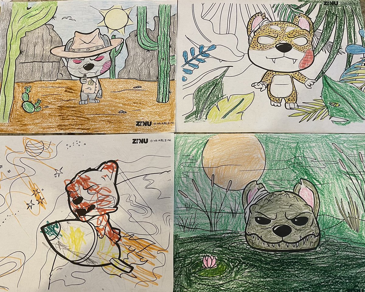 Dr_Z_Media's tweet photo. Can you guess which one was mine vs kids!!! #ZINUSummerColor #ZINU #ZombieMob @ZinuToken https://t.co/0Y446rpADU