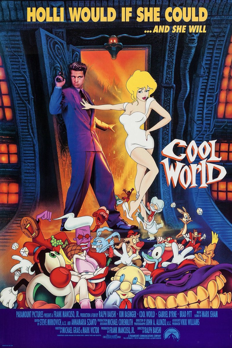FilmNewsNos's tweet photo. 🎬MOVIE HISTORY: 30 years ago today, July 10, 1992, the movie ‘Cool World’ opened in theaters!
#BradPitt #KimBasinger #GabrielByrne #DeirdreOConnell #CharlieAdler #JoeyCamen #JenineJennings #MichaelLally #MauriceLaMarche #CandiMilo #PatrickPinney #GregorySnegoff https://t.co/KS19lmtcMD