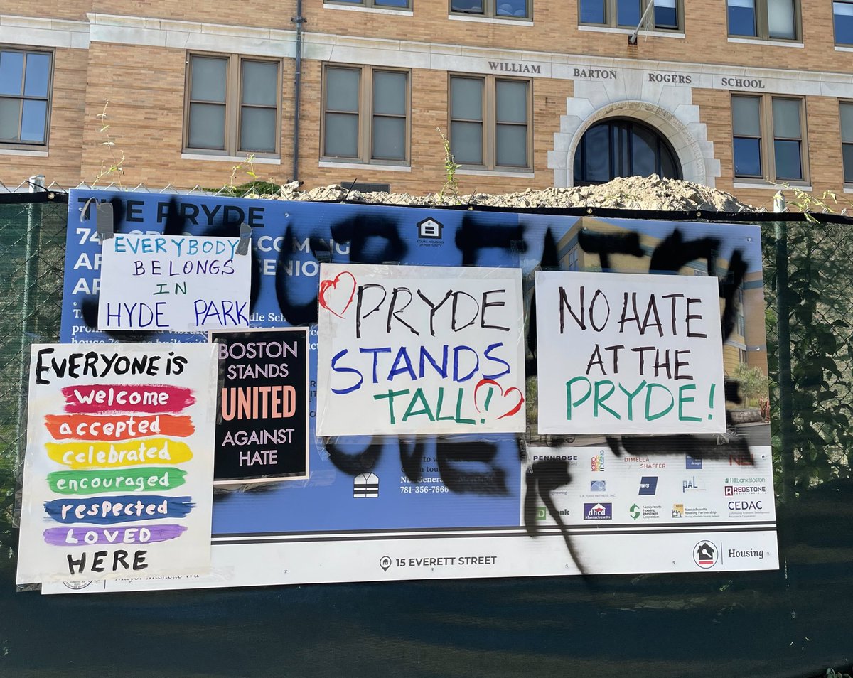 MayorWu's tweet photo. Hate &amp; acts of vandalism will not be tolerated at the Pryde—or anywhere in Boston.

This affordable, LGBTQ+ senior housing development has been led by local residents, boosted by neighborhood voices &amp; fueled by united support. We will move even faster to get it done. 🏳️‍🌈🏳️‍⚧️ https://t.co/cG9knQnKqt