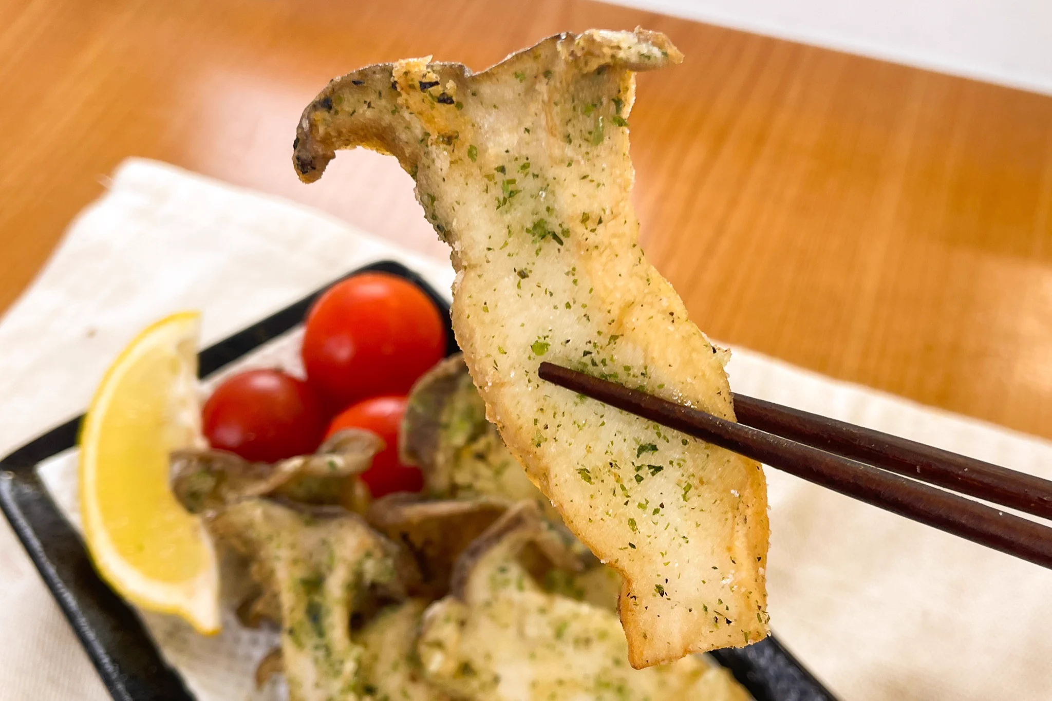 エリンギにもこんな食べ方が！？おつまみにぴったりなのり塩からあげ。